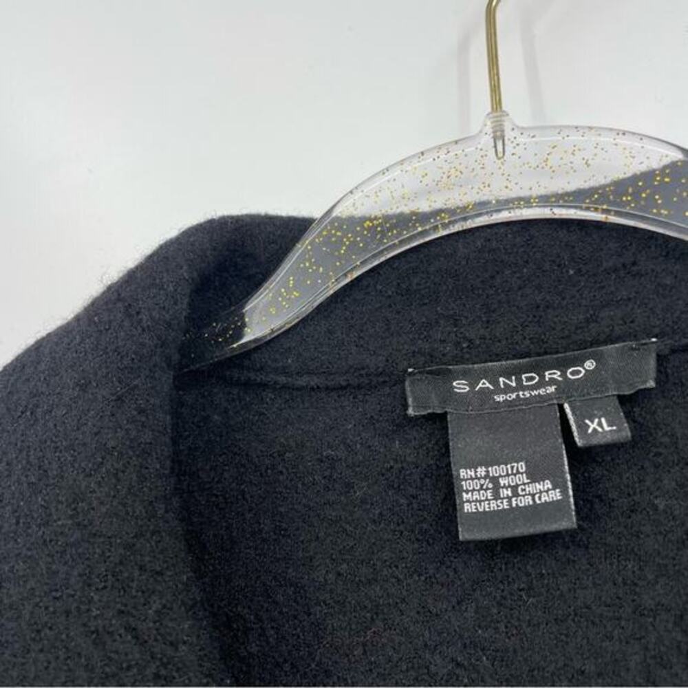 Sandro 100%‎ Wool Double Breasted Bell Sleeve Pea Coat Size XL - Picture 11 of 11
